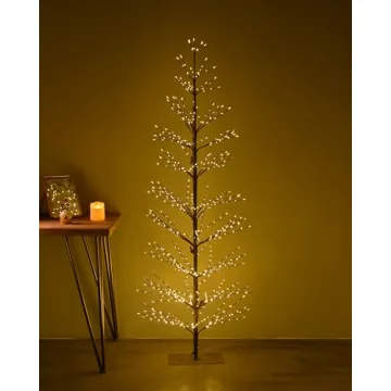 Snokip 7FT LED Warm Tree for Indoor Outdoor Holiday Decor