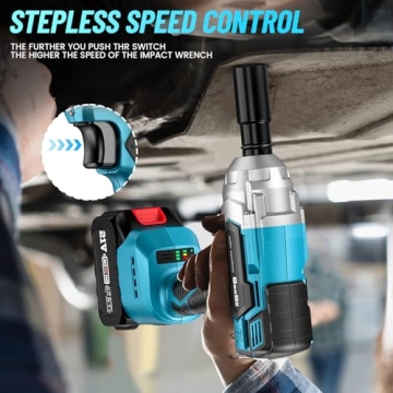 Seesii Cordless Impact Wrench 479 Ft-lbs Power for Home and Auto