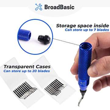 BroadBasic - Deburring Tool Kit with 20 High-Speed-Steel Blades | Edge Burr Remove for Metal, PVC Pl...