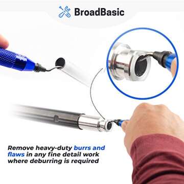 BroadBasic - Deburring Tool Kit with 20 High-Speed-Steel Blades | Edge Burr Remove for Metal, PVC Plumbing Pipe, 3D Printing, Plastic, Copper, Resin Art