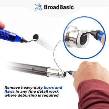BroadBasic - Deburring Tool Kit with 20 High-Speed-Steel Blades | Edge Burr Remove for Metal, PVC Plumbing Pipe, 3D Printing, Plastic, Copper, Resin Art