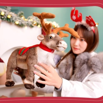 Soft Realistic Moose Stuffed Animal for Kids and Home Decor