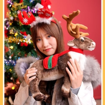 Soft Realistic Moose Stuffed Animal for Kids and Home Decor