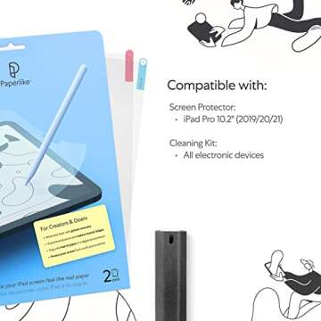 Paperlike Pro Bundle - Two-in-One Kit includes Screen Protector for iPad 10.2" & Cleaning Kit