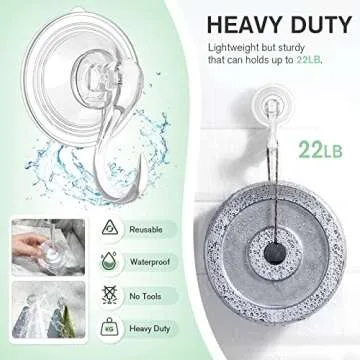 VIS'V Wreath Hanger, Large Clear Heavy Duty Suction Cup Wreath Hooks with Wipes 22 LB Removable Strong Window Glass Door Suction Cup Wreath Holder for Halloween Christmas Wreath Decor 6 Pcs