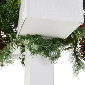 Pre-lit Christmas Mail Box Swag with LED Lights