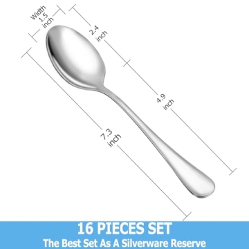 Elegant 16-Piece Dinner Spoon Set, Durable & Stylish