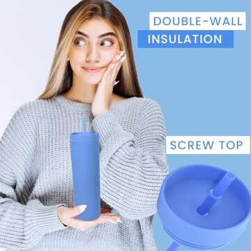 EZHYDRATE Skinny Tumblers 4 Pack - Insulated Drinkware