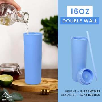 EZHYDRATE Skinny Tumblers 4 Pack - Insulated Drinkware