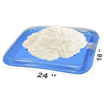 CoolSand Ivory White 5 Pound Refill Pack - Including: 5 Pounds Moldable Indoor Play Sand, Storage Bucket and Inflatable Sandbox