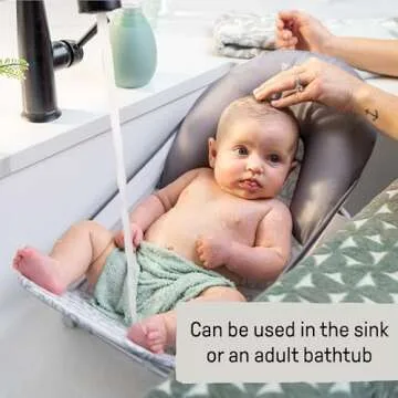 Summer by Ingenuity Foldaway 2-Position Baby Bath Seat, Adjustable Support for Sink or Bathtub, Ages...