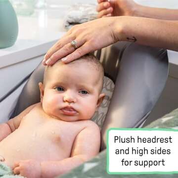 Summer by Ingenuity Foldaway 2-Position Baby Bath Seat, Adjustable Support for Sink or Bathtub, Ages 0-6 Months up to 20 Pounds, Machine-Washable Sling