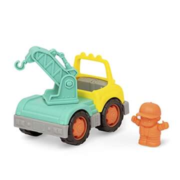 Battat- Wonder Wheels- Set Of 3 Toy Trucks For Kids, Toddlers – Dump Truck, Cement Truck, Tow Truck – Recyclable Materials- Toy Characters- Construction- 1 year +