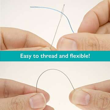 The Beadsmith Basic Elements Collapsible Eye Needles – 2.5 Inch Long – Flexible Twisted Wire – Large Eye, Easy to Thread – 4 Medium Needles