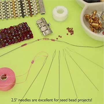 The Beadsmith Basic Elements Collapsible Eye Needles – 2.5 Inch Long – Flexible Twisted Wire – Large Eye, Easy to Thread – 4 Medium Needles