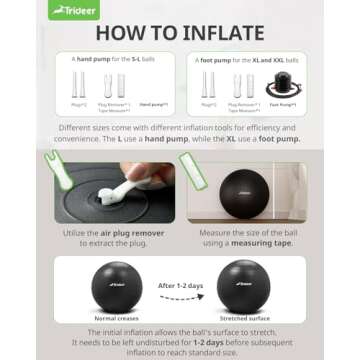 Trideer Ball Chair Yoga Ball with Base for Posture & Back Pain Relief