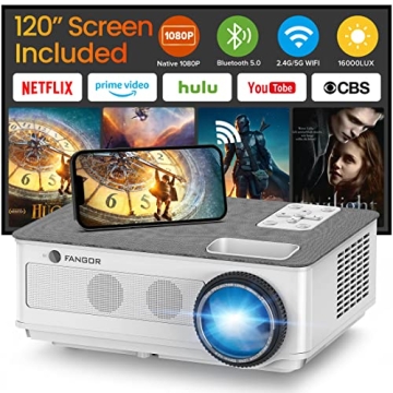 FANGOR 5G WiFi Bluetooth Projector 1080P Full HD