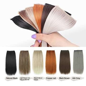 LNERATO 4 PCS Hair Toppers for Women Synthetic Clips in Hair Topper Invisible Clips in Hair Extension with Thinning Hair for Daily Use(Ash Grey)