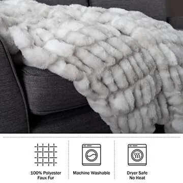 Oversized Ruched Faux Fur Blanket for Luxurious Comfort