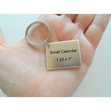 Custom Personalized Bronze Anniversary Calendar Keychain, Anniversary Gift, Husband Wife Key Chain, Boyfriend Girlfriend Gift, Customized Couples Keychain