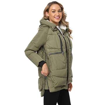 FADSHOW Women's Winter Thickened Down Jacket - Stylish and Warm Parka with Hood