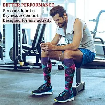 CHARMKING 6 Pairs-Compression Socks for Women & Men Circulation Best Support for Nurses, Running, Athletic,Flight Travel (Multi 20,S/M)