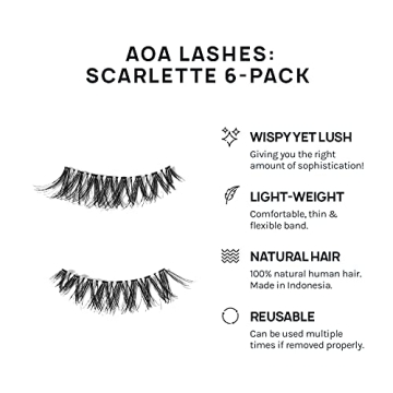 AOA Studio 6 Pairs Scarlette Natural False Eyelashes Kit