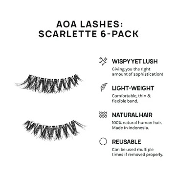 AOA Studio 6 Pairs Scarlette Natural False Eyelashes Kit