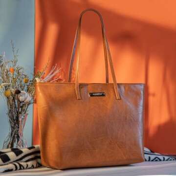 Montana West Shoulder Tote Purse for Women Large Tote Handbags Purses for Women Brown Vegan Leather ...