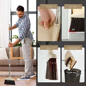 BoxedHome Broom and Dustpan Set for Efficient Cleaning
