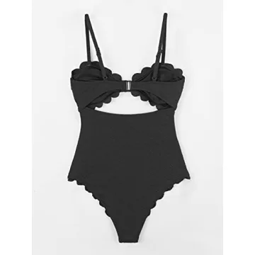 CUPSHE One Piece Swimsuit Stylish Black Cutout Design