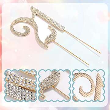 21 Cake Topper Gold Metal Cake Decor for 21st Birthday or Anniversary Party