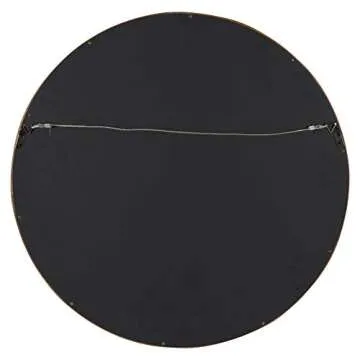 Kate and Laurel Hutton Round Decorative Modern Wood Frame Wall Mirror, 22 Inch Diameter, Natural Rustic