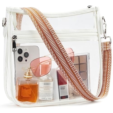 BOSTANTEN Clear Crossbody Bag Stadium Approved Clear Purses for Women Men with Guitar Strap for Conc...
