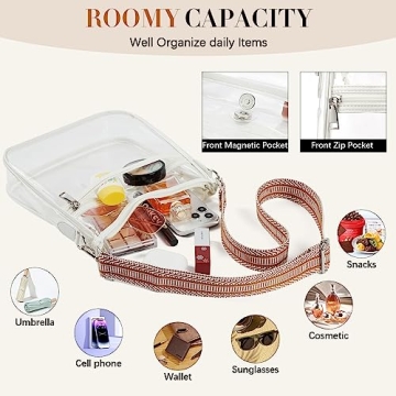BOSTANTEN Clear Crossbody Bag for Concerts and Events