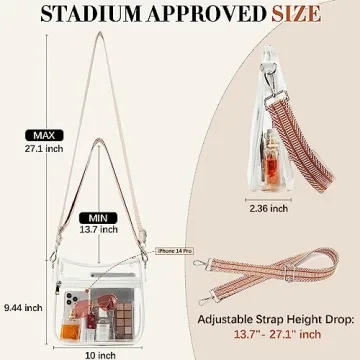 BOSTANTEN Clear Crossbody Bag for Concerts and Events