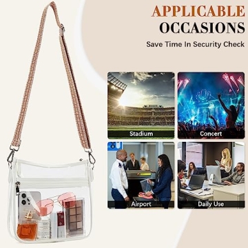BOSTANTEN Clear Crossbody Bag for Concerts and Events