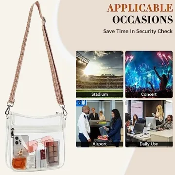 BOSTANTEN Clear Crossbody Bag for Concerts and Events