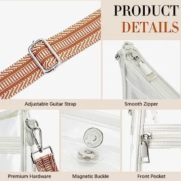 BOSTANTEN Clear Crossbody Bag for Concerts and Events