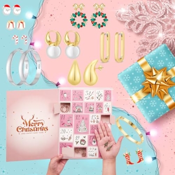 DORANA Christmas Jewelry Advent Calendar for Women 2024