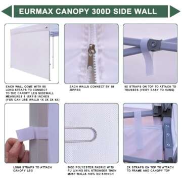 Eurmax Instant Canopy SunWall for 10x10 Tents