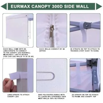 Eurmax Instant Canopy SunWall for 10x10 Tents