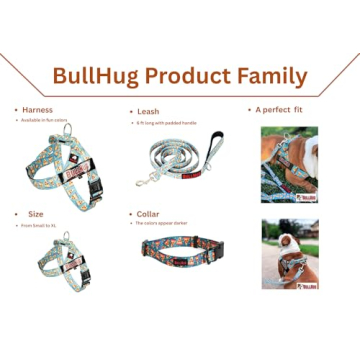 BULLHUG Adjustable No Pull Dog Harness for Bulldogs