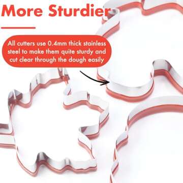 Thanksgiving Cookie Cutters Set - 3 Sizes for Festive Baking