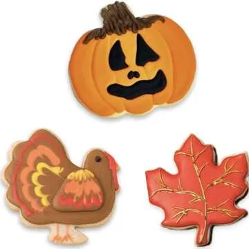 Thanksgiving Cookie Cutters Set - 3 Sizes for Festive Baking
