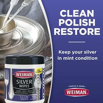 Weiman Jewelry Polish Cleaner, Tarnish Remover Wipes - 20 Count - Use on Silver Jewelry Antique Silver Gold Brass Copper and Aluminum