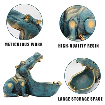 aboxoo House Hippo Decorative Candy Bowl for Storage