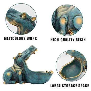 aboxoo House Hippo Decorative Candy Bowl for Storage