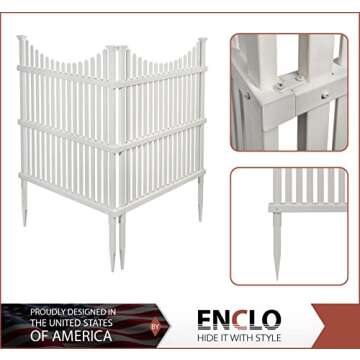 45in H x 36in W (2 Panels) No Dig Enclo Huntersville White Vinyl Privacy Screen, Outdoor Privacy Pan...