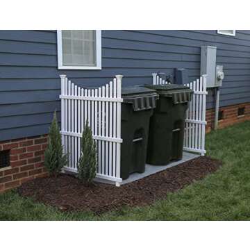 45in H x 36in W (2 Panels) No Dig Enclo Huntersville White Vinyl Privacy Screen, Outdoor Privacy Panels, Trash Can Enclosure, Air Conditioner Fence, Pool Equipment Enclosure, ZP19036